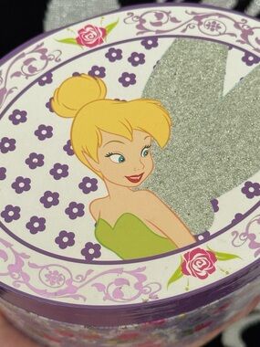 RARE Disney Tinker Bell Jewelry Trinket Music Box - Green & Silver